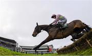 27 December 2015; Long Dog, with Ruby Walsh up, jumps the last 'first time round' on the way to winning the Paddy Power Future Champions Novice Hurdle. Leopardstown Christmas Racing Festival, Leopardstown Racecourse, Dublin. Photo by Sportsfile