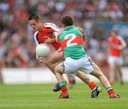 20 September 2009; Robbie Tasker, Armagh, in action against Michael Walsh, Mayo. ESB GAA Football All-Ireland Minor Championship Final, Armagh v Mayo, Croke Park, Dublin. Picture credit: Stephen McCarthy / SPORTSFILE