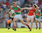 20 September 2009; Danny Kirby, Mayo, in action against James Morgan, Armagh. ESB GAA Football All-Ireland Minor Championship Final, Armagh v Mayo, Croke Park, Dublin. Picture credit: Stephen McCarthy / SPORTSFILE