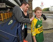 21 September 2009; Kerry's Declan O'Sullivan signs autographs in Heuston train station prior to the victorious Kerry team's departure to Tralee for their homecoming. Heuston Station, Dublin. Picture credit; Pat Murphy / SPORTSFILE