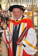 22 September 2009; Ireland rugby head coach Declan Kidney with his honorary doctorate of science which he received from the University of Limerick. University Concert Hall, University of Limerick, Limerick. Picture credit: Diarmuid Greene / SPORTSFILE