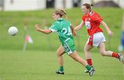 29 August 2009; Katie Campbell, Limerick, in action against Emer Brennan, Louth. TG4 All-Ireland Ladies Football Junior Championship Semi-Final, Limerick v Louth, Crettyard, Co. Laois. Picture credit: Matt Browne / SPORTSFILE
