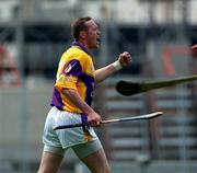 18 June 2000; Larry Murphy of Wexford celebrates after scoring his side's goal during the Guinness Leinster Senior Hurling Championship Semi-Final match between Offaly and Wexford at Croke Park in Dublin. Photo by Aoife Rice/Sportsfile