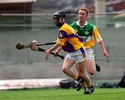 18 June 2000; Chris McGrath of Wexford in action against Simon Whelahan of Offaly during the Guinness Leinster Senior Hurling Championship Semi-Final match between Offaly and Wexford at Croke Park in Dublin. Photo by Aoife Rice/Sportsfile