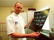 2 February 2001; Shelbourne footballer Tony McCarthy during training for his degree in Osteopathy at the Institute of Phsical Therapy in Dublin. Photo by David Maher/Sportsfile