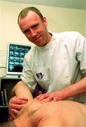 2 February 2001; Shelbourne footballer Tony McCarthy during training for his degree in Osteopathy at the Institute of Phsical Therapy in Dublin. Photo by David Maher/Sportsfile
