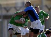 2 Febuary 2001; Johnny O'Connor of Ireland is tackled by is tackled by Nicola Mazzuccato of Italy during the A Rugby International between Italy and Ireland in Viterbo in Italy. Photo by Matt Browne/Sportsfile
