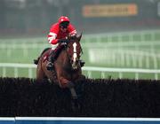 4 February 2001; Florida Pearl, with Richard Johnston up, clears the last on his way to winning the Hennessy Cognac Gold Cup during the Leopardstown Races at Leopardstown Racecourse in Dublin. Photo by Ray McManus/Sportsfile
