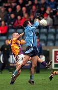 4 February 2001; Barry Byrne of Wexford goes up for the ball against Conor Murphy of Dublin during the Leinster U21 Football Championship First Round match between Dublin and Wexford at Parnell Park in Dublin. Photo by Aoife Rice/Sportsfile