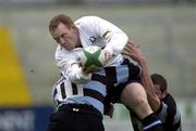 11 February 2001; Alan O'Sullivan of Cork Constitution is tackled by Jason Hayes, left, and John Lacey of Shannon during the AIB All-Ireland League Division 1 match between Shannon RFC and Cork Constitution RFC at Thomond Park in Limerick. Photo by Matt Browne/Sportsfile