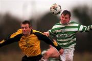 11 February 2001; Gareth Cronin of Shamrock Rovers in action against Warren Parkes of Kilkenny City during the Eircom League Premier Division match between Kilkenny City and Shamrock Rovers at Scanlan Park in Kilkenny. Photo by David Maher/Sportsfile
