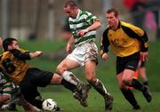 11 February 2001; Tony Grant of Shamrock Rovers in action against Gordon Johnson of Kilkenny City during the Eircom League Premier Division match between Kilkenny City and Shamrock Rovers at Scanlan Park in Kilkenny. Photo by David Maher/Sportsfile