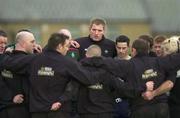 22 January 2001; Gary Longwell, centre, during Ireland Rugby Squad Training at the University of Limerick in Limerick. Photo by Brendan Moran/Sportsfile