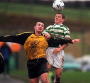 11 February 2001; Paul McAreavey of Kilkenny City in action against Shane Robinson of Shamrock Rovers during the Eircom League Premier Division match between Kilkenny City and Shamrock Rovers at Scanlan Park in Kilkenny. Photo by David Maher/Sportsfile