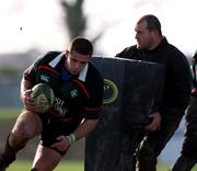 13 February 2001; Alan Quinlan, left, and Peter Clohessy during Ireland rugby squad training at Dr. Hickey Park in Greystones, Wicklow. Photo by Matt Browne/Sportsfile