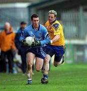 10 February 2001; Paddy Christie of Dublin in action against Jason Neary of Roscommon during the Allianz GAA National Football League Division 1A match between Dublin and Roscommon at Parnell Park in Dublin. Photo by Ray McManus/Sportsfile
