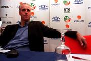 14 February 2001; Manager Mick McCarthy during a Republic of Ireland press conference at the Forte Posthouse Hotel in Dublin Airport to announce his extended squad to play Denmark. Photo by David Maher/Sportsfile