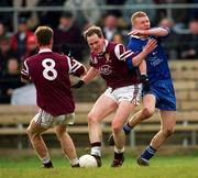 18 February 2001; Tom Nallen, centre, and James Nallen of Crossmolina Deel Rovers in action against Fergal Doherty of Bellaghy Wolfe Tones during the AIB All-Ireland Senior Club Football Championship Semi-Final match between Crossmolina Deel Rovers v Bellaghy Wolfe Tones at Brewster Park in Enniskillen, Fermanagh. Photo by Ray McManus/Sportsfile