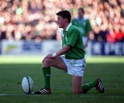 17 February 2001; Ronan O'Gara of Ireland during the Lloyds TSB Six Nations Rugby Championship match between Ireland and France at Lansdowne Road in Dublin. Photo by Brendan Moran/Sportsfile