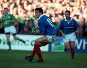 17 February 2001; Xavier Garbajosa of France during the Lloyds TSB Six Nations Rugby Championship match between Ireland and France at Lansdowne Road in Dublin. Photo by Brendan Moran/Sportsfile