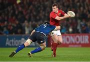 27 December 2015; Robin Copeland, Munster, is tackled by Sean O'Brien, Leinster. Guinness PRO12, Round 10, Munster v Leinster. Thomond Park, Limerick. Picture credit: Stephen McCarthy / SPORTSFILE