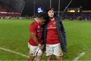 27 December 2015; Munster's Francis Saili, left, and Tyler Bleyendaal following their side's defeat. Guinness PRO12, Round 10, Munster v Leinster. Thomond Park, Limerick. Picture credit: Stephen McCarthy / SPORTSFILE