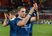 27 December 2015; Leinster's Jamie Heaslip applauds supporters after victory over Munster. Guinness PRO12, Round 10, Munster v Leinster. Thomond Park, Limerick. Picture credit: Diarmuid Greene / SPORTSFILE