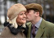 28 December 2015; Racegoers Sarah Jinks and Andrew Cadman from Nantwich, England at the races. Leopardstown Christmas Racing Festival, Leopardstown Racecourse, Dublin. Picture credit: Cody Glenn / SPORTSFILE