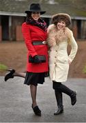 28 December 2015; Racegoers Ruth Garahy, left, and Aoife Warren from Enniscorthy, Co. Wexford at the races. Leopardstown Christmas Racing Festival, Leopardstown Racecourse, Dublin. Picture credit: Cody Glenn / SPORTSFILE