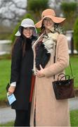 28 December 2015; Racegoers Emma Campbell and Louise Cunningham, from Newry, at the races. Leopardstown Christmas Racing Festival, Leopardstown Racecourse, Dublin. Picture credit: Ramsey Cardy / SPORTSFILE