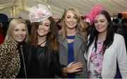 28 December 2015; Friends, from left, Susanne Lawlor, Ciara O'Rourke, Aoife Hoban and Karen Hanlon at the races. Leopardstown Christmas Racing Festival, Leopardstown Racecourse, Dublin. Picture credit: Cody Glenn / SPORTSFILE
