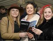 28 December 2015; Friends, from left, Leanne Hanrahan, from Naas, Co. Kildare, Stephanie Croghan, from Howth, Co. Dublin and Marie Lynch, from Templogue, Co. Dublin at the races. Leopardstown Christmas Racing Festival, Leopardstown Racecourse, Dublin. Picture credit: Cody Glenn / SPORTSFILE