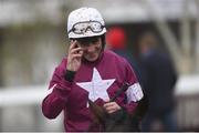 28 December 2015; Davy Russell celebrates after winning on Prince of Scars in the Squared Financial Christmas Hurdle. Leopardstown Christmas Racing Festival, Leopardstown Racecourse, Dublin. Picture credit: Ramsey Cardy / SPORTSFILE