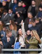 28 December 2015; Racegoers celebrate after Prince of Scars won the Squared Financial Christmas Hurdle. Leopardstown Christmas Racing Festival, Leopardstown Racecourse, Dublin. Picture credit: Ramsey Cardy / SPORTSFILE