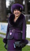 28 December 2015; Louise Allen, from Slane, Co. Meath, who was awarded third prize in the Monart Most Stylish Lady competition. Leopardstown Christmas Racing Festival, Leopardstown Racecourse, Dublin.  Picture credit: Ray McManus / SPORTSFILE