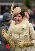 28 December 2015; Winner of the Monart Most Stylish Lady competition, Carol Kennelly, from Tralee, Co. Kerry. Leopardstown Christmas Racing Festival, Leopardstown Racecourse, Dublin.  Picture credit: Ray McManus / SPORTSFILE