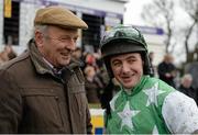 29 December 2015; Trainer Val O'Brien with jockey Stephen Gray after winning The Martinstown Opportunity Handicap Steeplechase on Clar Na Mionn. Leopardstown Christmas Racing Festival, Leopardstown Racecourse, Dublin. Picture credit: Cody Glenn / SPORTSFILE