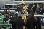 29 December 2015; Ruby Walsh on Nicholas Canyon after  winning the Ryanair Hurdle. Leopardstown Christmas Racing Festival, Leopardstown Racecourse, Dublin.