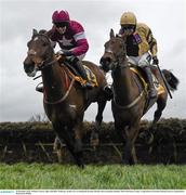 29 December 2015; Nichols Canyon, right, with Ruby Walsh up, on their way to winning the Ryanair Hurdle with second place Identity Thief with Bryan Cooper. Leopardstown Christmas Racing Festival, Leopardstown Racecourse, Dublin.