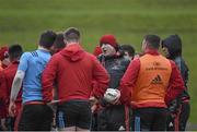 29 December 2015; Munster head coach Anthony Foley speaks to his players during squad training. University of Limerick, Limerick. Picture credit: Diarmuid Greene / SPORTSFILE