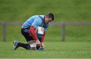 29 December 2015; Munster's CJ Stander ties his boot laces during squad training. University of Limerick, Limerick. Picture credit: Diarmuid Greene / SPORTSFILE
