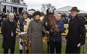 29 December 2015; Winning connections of Nichols Canyon, winner of the Ryanair Hurdle, including owner Graham Wylie, jockey Ruby Walsh, owner Andrea Wylie, and trainer Willie Mullins, right. Leopardstown Christmas Racing Festival, Leopardstown Racecourse, Dublin. Picture credit: Brendan Moran / SPORTSFILE
