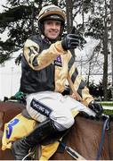 29 December 2015; Ruby Walsh nears the parade ring after winning the Ryanair Hurdle on Nichols Canyon. Leopardstown Christmas Racing Festival, Leopardstown Racecourse, Dublin. Picture credit: Cody Glenn / SPORTSFILE