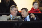 22 September 2009; New St Patrick's Athletic manager, Pete Mahon, left, along with John Gill, watches the game from the directors box. Setanta Sports Cup, Derry City v St Patrick's Athletic, Brandywell, Derry. Picture credit: Oliver McVeigh / SPORTSFILE