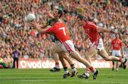 20 September 2009; Paul Galvin, Kerry, in action against Noel O'Leary, left, and Graham Canty, Cork. GAA Football All-Ireland Senior Championship Final, Kerry v Cork, Croke Park, Dublin. Picture credit: Stephen McCarthy / SPORTSFILE