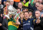 20 September 2009; Kerry manager Jack O'Connor and Paul Galvin, left, lift the Sam Maguire Cup. GAA Football All-Ireland Senior Championship Final, Kerry v Cork, Croke Park, Dublin. Picture credit: Pat Murphy / SPORTSFILE