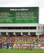 20 September 2009; The Kerry team stand for the National Anthem. GAA Football All-Ireland Senior Championship Final, Kerry v Cork, Croke Park, Dublin. Picture credit: Pat Murphy / SPORTSFILE