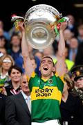 20 September 2009; Killian Young, Kerry, lifts the Sam Maguire cup. GAA Football All-Ireland Senior Championship Final, Kerry v Cork, Croke Park, Dublin. Picture credit: Stephen McCarthy / SPORTSFILE