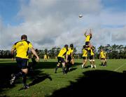 23 September 2009; Munster's Mick O'Driscoll wins possession in the lineout during squad training ahead of their Celtic League game against Newport Gwent Dragons on Sunday at Musgrave Park. Munster Rugby Squad Training, Curraheen, Cork. Picture credit: Matt Browne / SPORTSFILE
