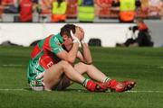 20 September 2009; Michael Walsh, Mayo, shows his disapointment after the game. ESB GAA Football All-Ireland Minor Championship Final, Armagh v Mayo, Croke Park, Dublin. Picture credit: Pat Murphy / SPORTSFILE